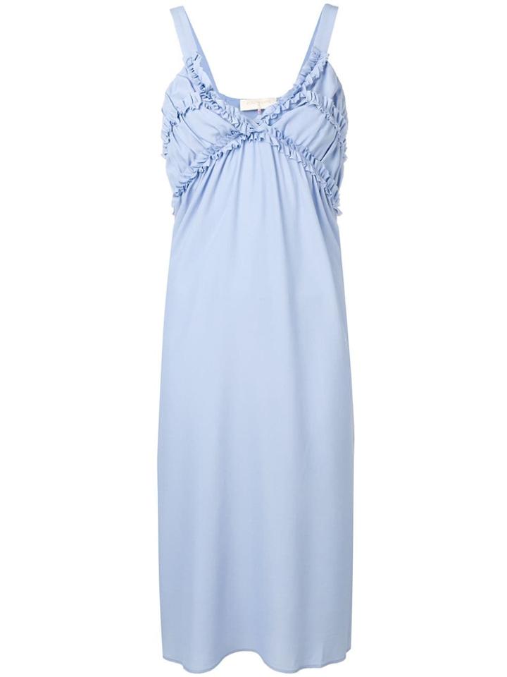 L'autre Chose Ruffled Midi Dress - Blue