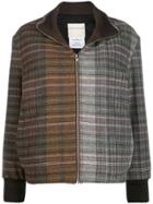 Stephan Schneider Contrast Plaid Bomber Jacket - Grey