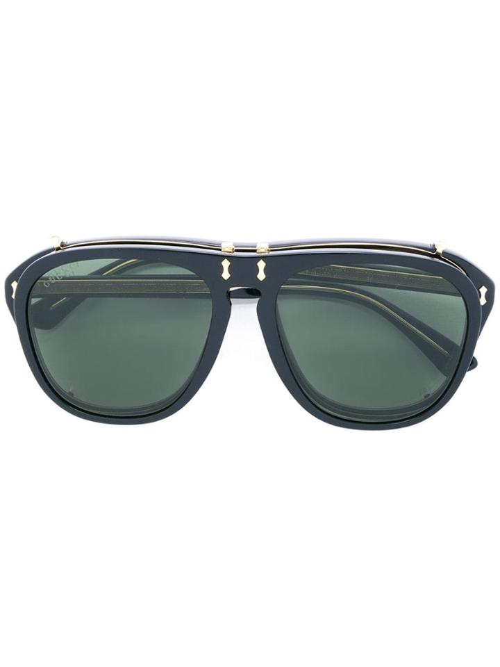Gucci Eyewear Clip On Lens Convertible Sunglasses - Black