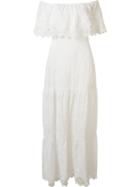 Skinbiquini Ruffled Off-shoulder Maxi Dress, Women's, Size: P, White, Polyester