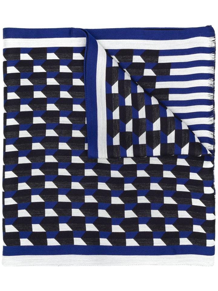 Emporio Armani Geometric-print Scarf - Black