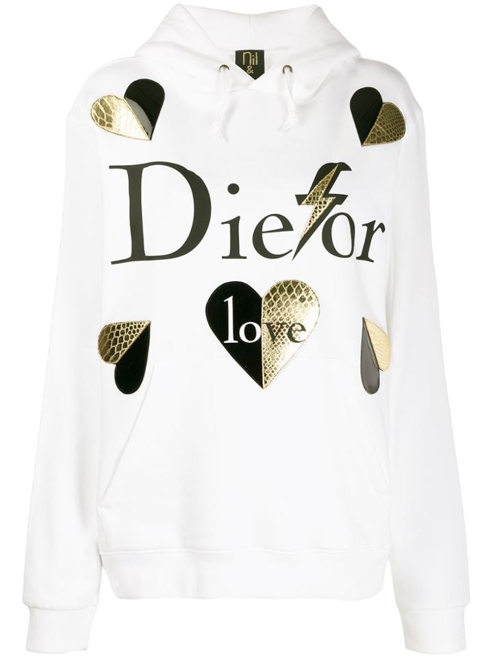 Nil & Mon Printed Hoodie - White