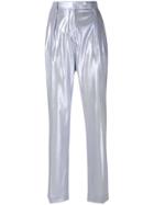 Alberta Ferretti Shimmery Tailored Trousers - Blue