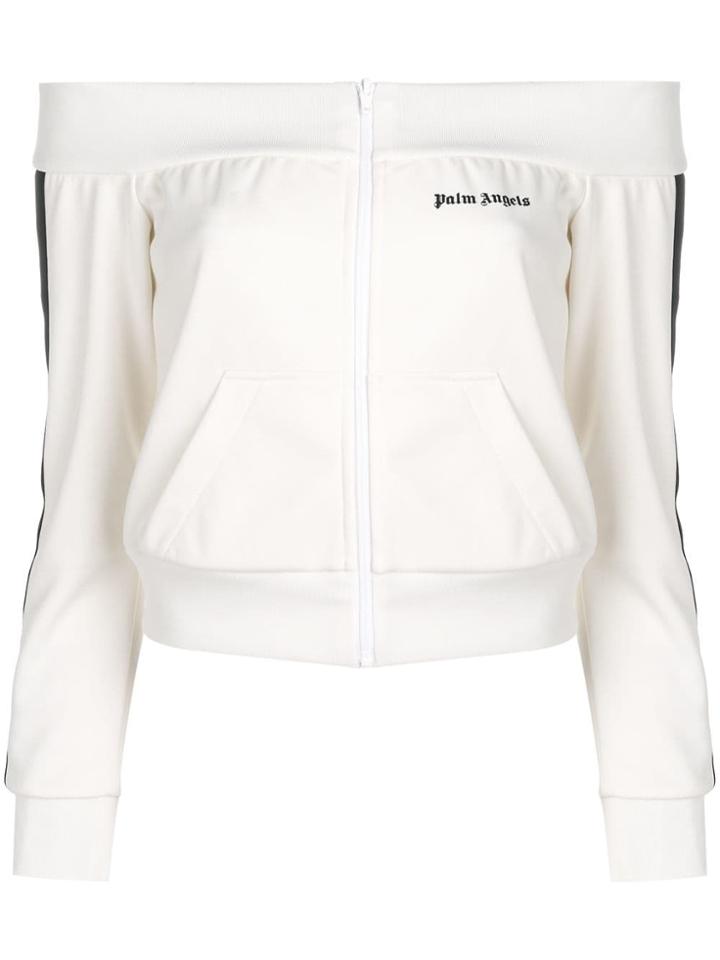 Palm Angels Off-shoulder Track Jacket - White