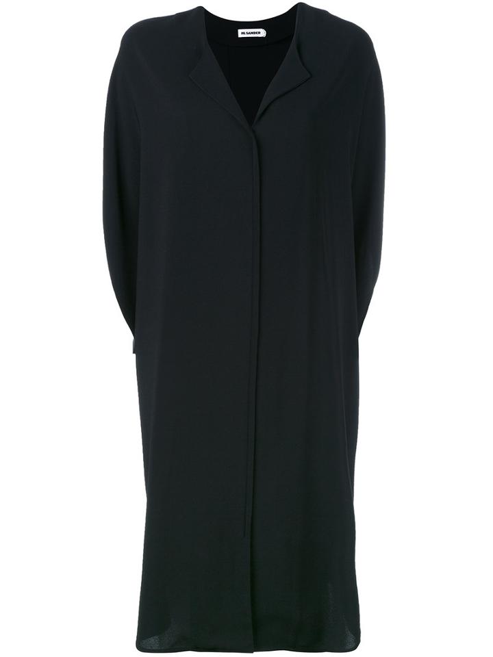 Jil Sander - V-neck Dress - Women - Viscose - 36, Black, Viscose