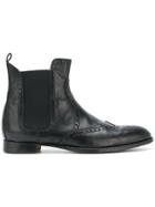 Hermès Vintage Brogued Chelsea Boots - Black