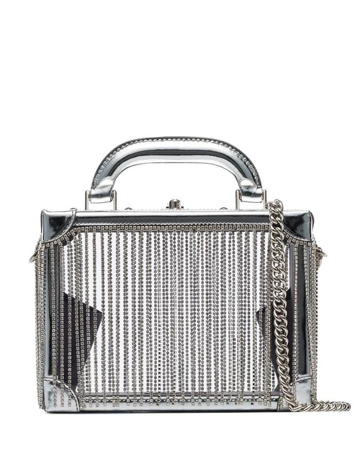 Area Ling Ling Crystal Fringing Box Bag - Metallic