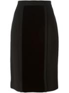 Chanel Vintage Velvet Panel Skirt, Women's, Size: 46, Black