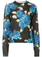 Msgm Floral Long-sleeve Sweater - Black