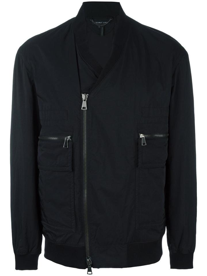 Helmut Lang V-neck Bomber Jacket - Black