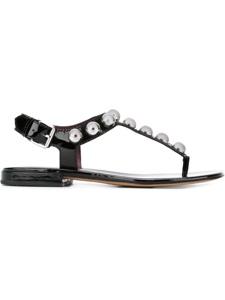 Marc By Marc Jacobs Liv Sandals, Women's, Size: 36, Black, Patent Leather/leather/metal Other
