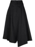 Y's Uneven Length A-line Skirt - Black