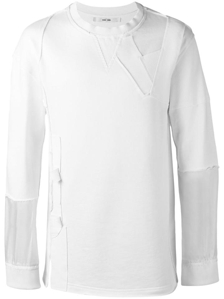 Damir Doma - Raw Edge Patched Sweatshirt - Men - Cotton - S, White, Cotton
