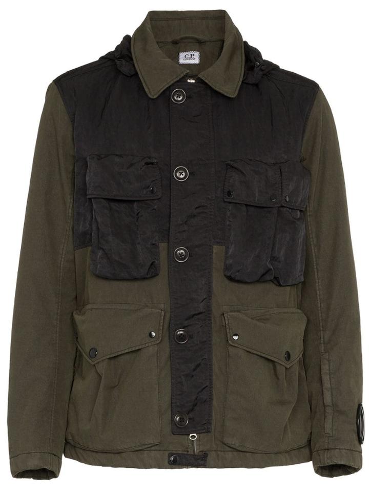 Cp Company Cp Hdded Jkt W Frnt Pckt Olv - Green
