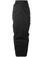Rick Owens Fitted Maxi Skirt, Women's, Size: 42, Black, Cotton/spandex/elastane