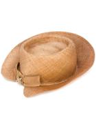 Ermanno Scervino - Brooch Detail Panama Hat - Women - Vegetable Fibres - M, Women's, Brown, Vegetable Fibres