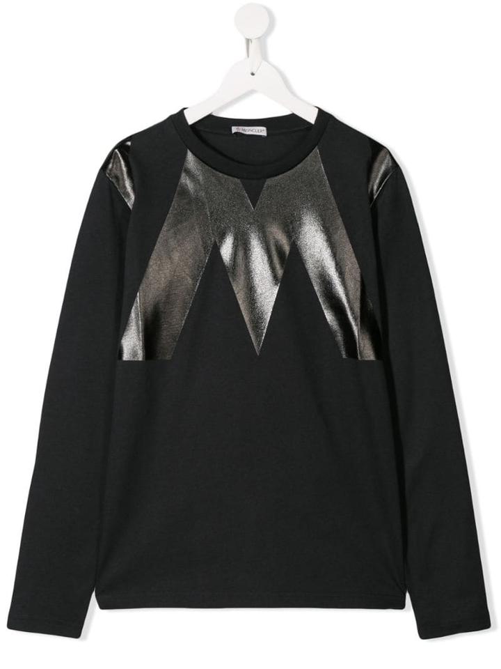 Moncler Kids Teen Printed Logo Sweatshirt - Blue