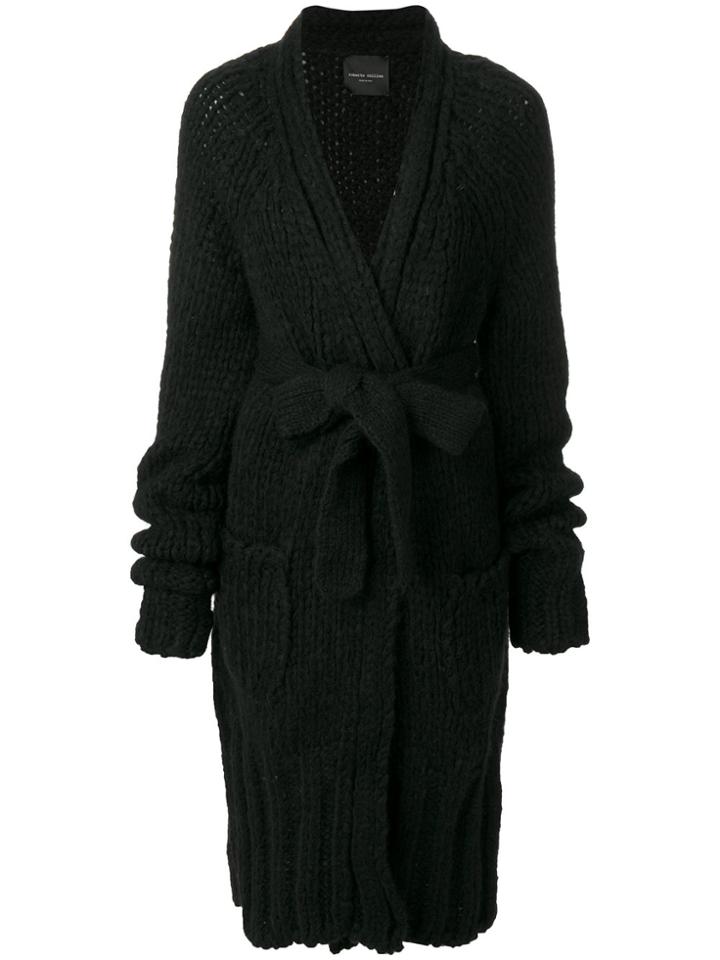 Roberto Collina Belted Cardi-coat - Black