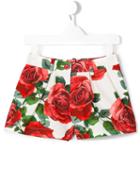 Monnalisa Chic Rose Print Shorts, Girl's, Size: 7 Yrs, Pink/purple