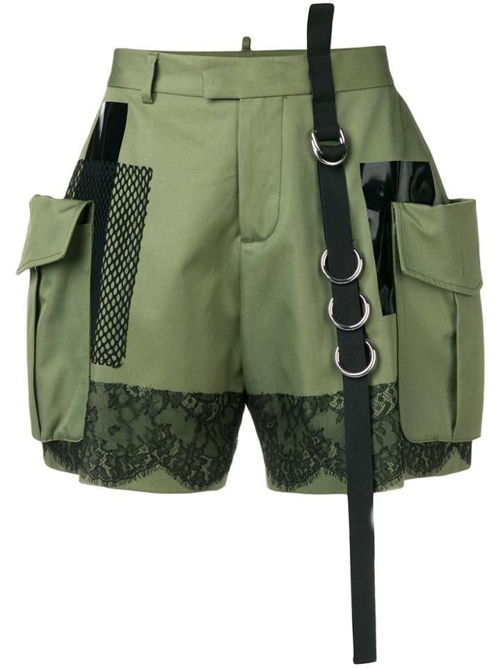 Dsquared2 High-waisted Cargo Shorts - Green