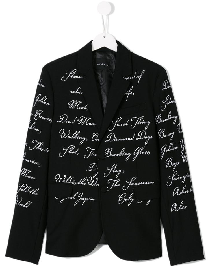 John Richmond Kids Teen Graphic-print Blazer - Black