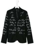 John Richmond Kids Teen Graphic-print Blazer - Black