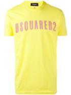 Dsquared2 Vintage Embroidered Logo T-shirt, Men's, Size: Large, Yellow/orange, Cotton