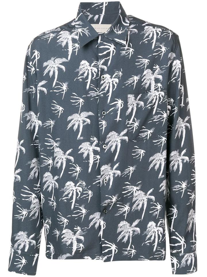 Paura Palm Tree Print Shirt - Grey