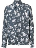 Paura Palm Tree Print Shirt - Grey