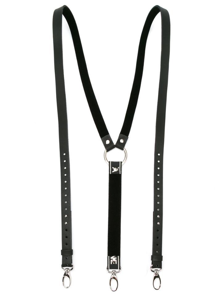 À La Garçonne Leather Braces - Black