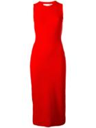 Victoria Beckham Fitted Midi Dress, Women's, Size: 6, Red, Polyester/viscose