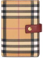 Burberry Vintage Check And Leather Folding Wallet - Brown