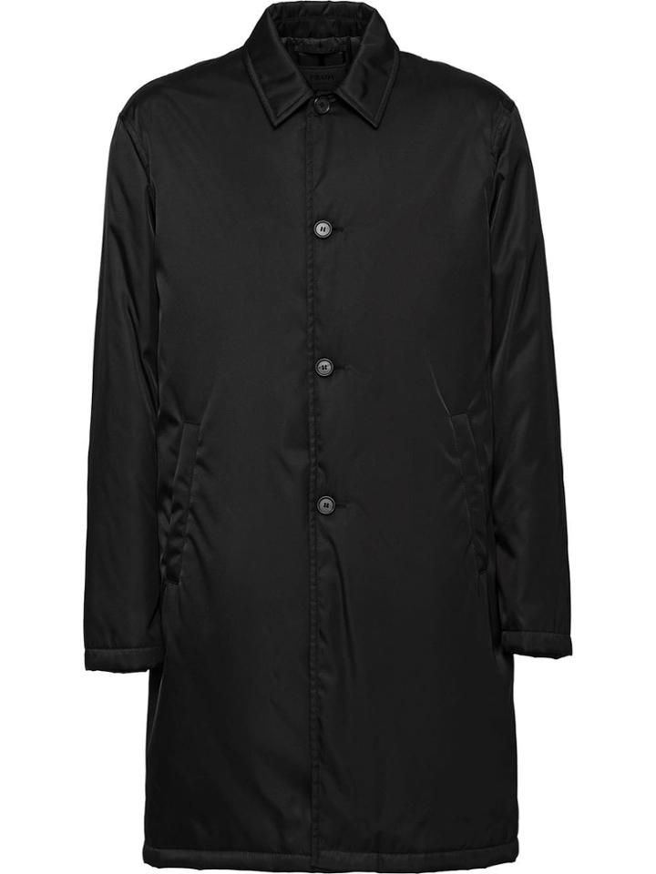 Prada Gabardine Padded Raincoat - Black
