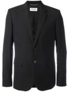 Saint Laurent Single Breasted Jacket, Men's, Size: 52, Black, Virgin Wool/cotton/silk