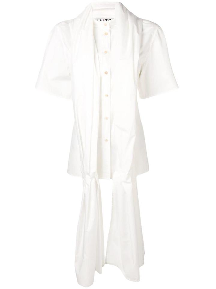 Aalto Scarf Draped Shirt - White