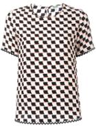 Kenzo Geometric Print T-shirt, Women's, Size: 38, White, Silk