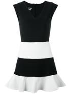 Boutique Moschino Contrast V Neck Dress - Black
