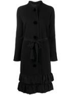 Lanvin Pre-owned 2006 Ruffled Midi Coat - Black