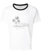 Saint Laurent Distressed-effect Printed Ringer T-shirt - White