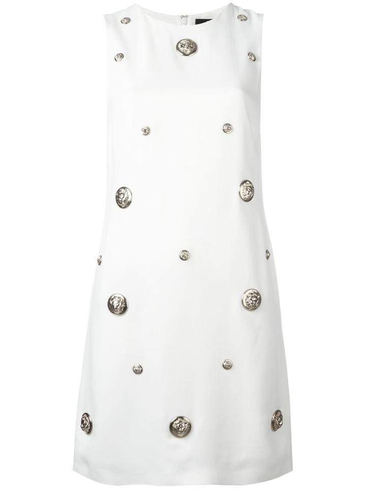 Versus Embellished Fitted Dress, Women's, Size: 42, White, Acetate/viscose/spandex/elastane
