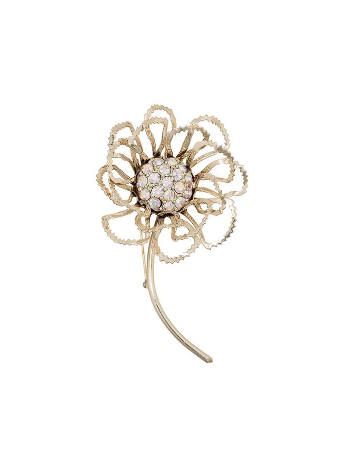 Susan Caplan Vintage 1960's Flower Brooch - Gold