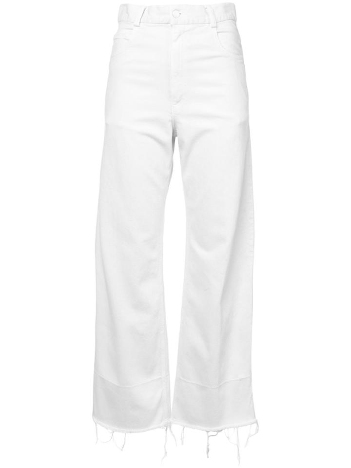 Rachel Comey Frayed Hem Flared Jeans - White