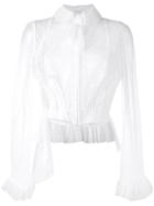 Maison Margiela Fitted Tulle Jacket - White