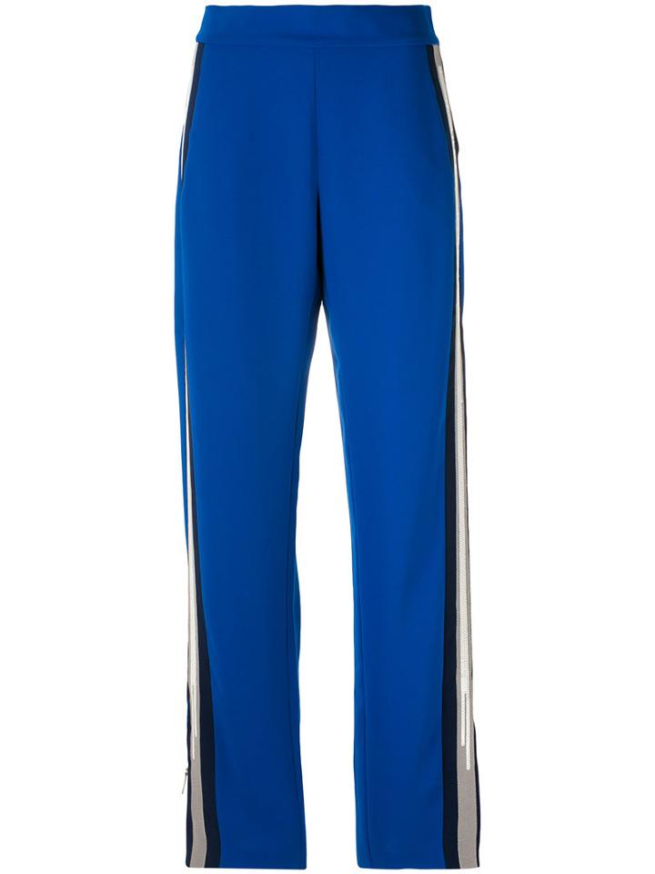 Aviù - Side Stripe Track Pants - Women - Cotton/polyester - 46, Blue, Cotton/polyester