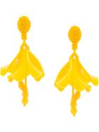 Oscar De La Renta Small Impatiens Earrings - Yellow & Orange