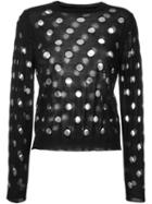 Simone Rocha Perforated Fine Knit Jumper, Women's, Size: Small, Black, Silk/cashmere/merino