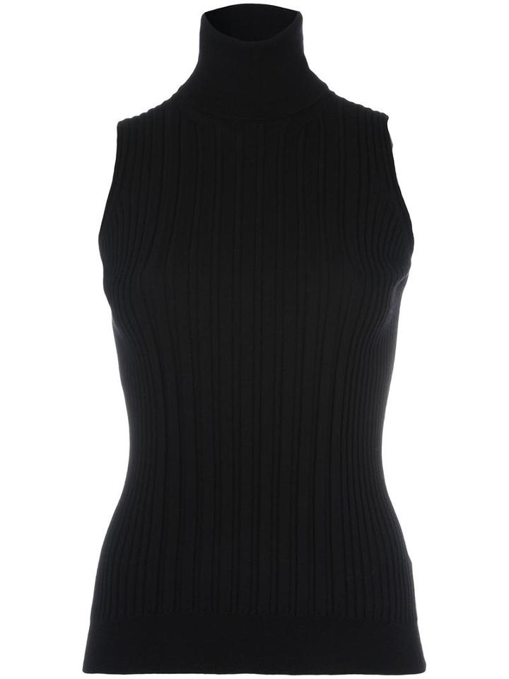 Maison Margiela Ribbed Knit Top, Women's, Size: Medium, Black, Wool