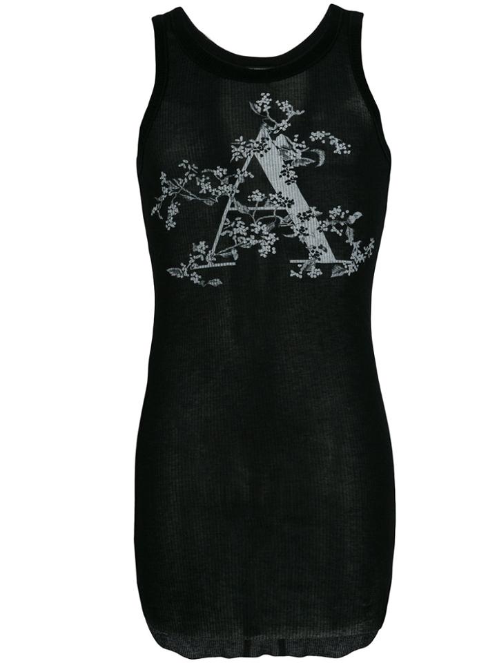 Ann Demeulemeester Floral Typographic Vest - Black