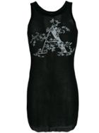 Ann Demeulemeester Floral Typographic Vest - Black
