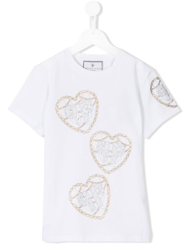 Philipp Plein Kids - Logo Embellished T-shirt - Kids - Cotton/spandex/elastane - 16 Yrs, Girl's, White